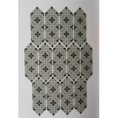 Carrelage losange, navette décor mat 10x30cm, equipecentury grey
