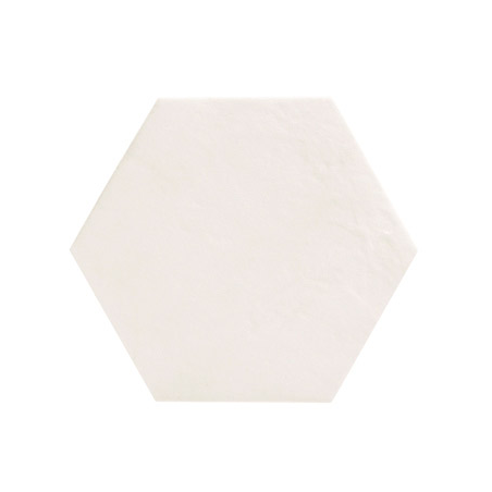 Carrelage hexagonal en grès cérame émaillé blanc mat 18x20.5cm, natbellahexblanc