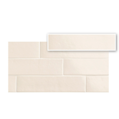 Carrelage imitation Zellige beige brillant 7.5x30cm , natbellabeige dans la salle de bains