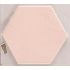 Carrelage hexagonal en grès cérame émaillé rose mat 18x20.5cm, natucbellahexrosa