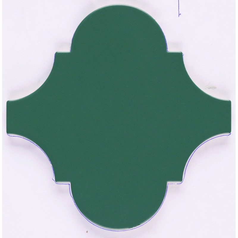 Carrelage arabesque provençal  vert foncé mat 20x12.5cm et 10.5x6.5cm, natucprovençal vert