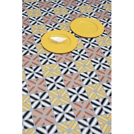 Carrelage décor imitation carreau ciment jaune, terra cota, orangécoloré contemporain 20x20cm rectifié, santafun summer2, R10