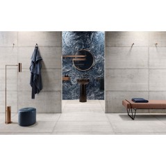 Carrelage imitation béton brut mat gris clair, salle de bain, rectifié, 60x120cm, 90x90cm, 60x180cm Santaform ciment