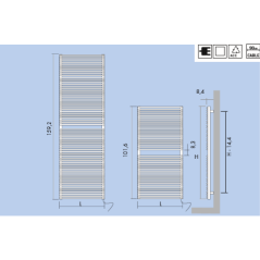 Sèche-serviette radiateur électrique design salle de bain vertical contemporain Antpieno noir mat