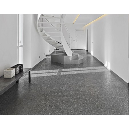 Carrelage imitation terrazzo et granito mat 60x60 cm rectifié, marmette antracite