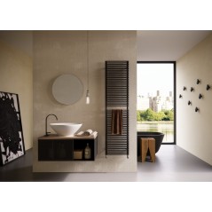 Sèche-serviette radiateur électrique design salle de bain vertical contemporain Antpieno noir mat