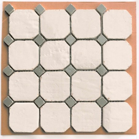 Mosaique de carrelage octogonal en grès cérame émaillé brillant 8x8cm avec cabochon de plusieurs couleurs, natucmare