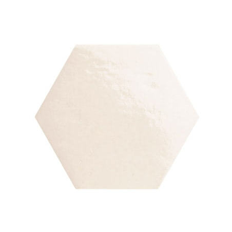Carrelage blanc brillant hexagonal natucmare ibiza, ou arabesque provençal, en grès cérame émaillé sol et mur