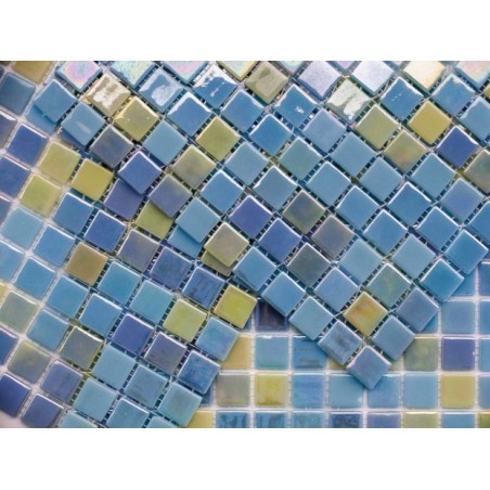 emaux de verre piscine mosaique salle de bain acquaris caribe 2.5x2.5cm mox