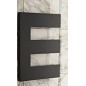 Sèche-serviette radiateur eau chaude contemporain design, Antxpetine gauche noir mat 68.5x55cm