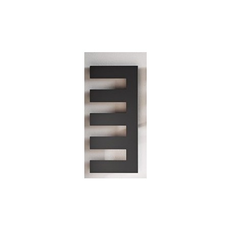 sèche-serviette radiateur eau chaude design, Antpetine droit noir mat 122.5x55cm