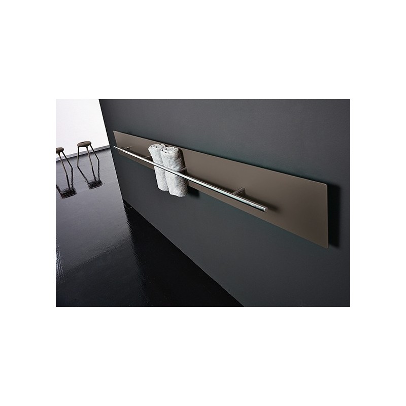Sèche-serviette radiateur électrique design salle de bain contemporain  Anteso V blanc mat avec une barre