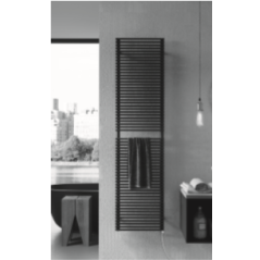 Sèche-serviette radiateur eau chaude vertical moderne design Antpieno noir mat