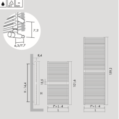 Sèche-serviette radiateur eau chaude vertical moderne design Antpieno noir mat