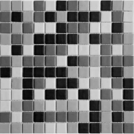 Emaux de verre couleurs mélangées mat piscine mosaique salle de bain urban grey 2.5x2.5cm mox