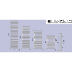 Sèche-serviette radiateur électrique design salle de bain contemporain Anttrimbath 152x40cm 700w