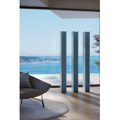 Sèche-serviette radiateur eau chaude bleu clair mat 170x14.1cm design contemporain anttower