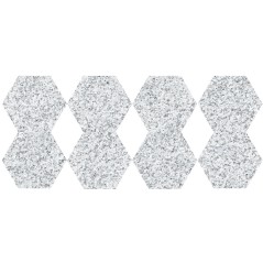 Carrelage hexagonal Dif imitation granit blanc anti-dérapant 25x22x0.9cm, R11 A+B+C