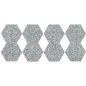 Carrelage hexagonal Dif imitation granit gris anti-dérapant 25x22x0.9cm, R11 A+B+C