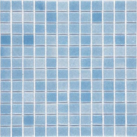 Emaux de verre piscine bleu clair nuancé mosaique salle de bain moxbr-2003 2.5x2.5cm sur trame.