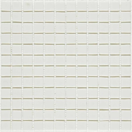 Emaux de verre blanc piscine mosaique salle de bain crédence cuisine moxmc-101 2.5x2.5cm sur trame.