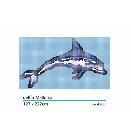 Décor en emaux de verre pour piscine: dauphin mallorca 127x222cm
