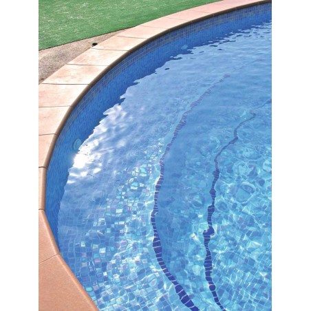 Emaux de verre piscine mosaique salle de bain bleu effet métal acquaris celeste 2.5x2.5cm mox