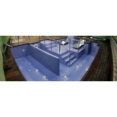Emaux de verre bleu aspect métal piscine mosaique salle de bain acquaris narciso 2.5x2.5 cm