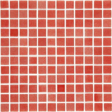 Emaux de verre rouge nuancé piscine mosaique salle de bain moxbr-9003 2.5x2.5x0.4cm sur trame.