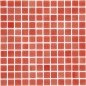Emaux de verre rouge nuancé piscine mosaique salle de bain moxbr-9003 2.5x2.5x0.4cm sur trame.