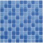 Emaux de verre antiderapant bleu mélangé pour le sol de la salle de bain piscine mosaique moxcombi-2  2.5x2.5cm sur trame.