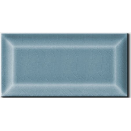 Carrelage métro ifD craquelé bleu jean brillant 7.5x15cm