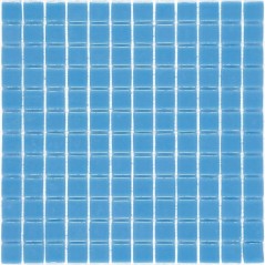 Emaux de verre bleu clair piscine mosaique salle de bain mosmc-203 2.5x2.5 cm sur trame.