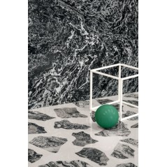 Carrelage imitation terrazzo et granito poli brillant noir 90x90cm rectifié, I santapalladian moon