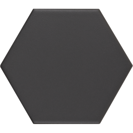 Carrelage hexagonal, petite tomette noir mat , 11.6x10.1cm eqxmatika black sol et mur R10