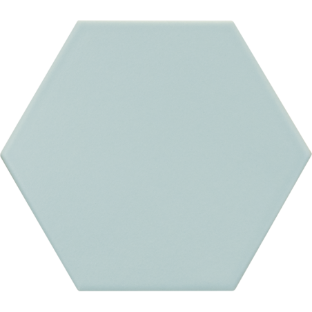 Carrelage hexagonal, petite tomette bleu clair mat , 11.6x10.1cm eqxmatika bleu clair sol et mur