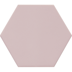 Carrelage hexagonal, petite tomette rose mat , 11.6x10.1cm eqxmatika rose sol et mur