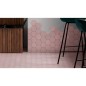 Carrelage hexagonal, petite tomette rose mat , 11.6x10.1cm eqxmatika rose sol et mur