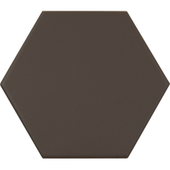 Carrelage hexagonal, petite tomette marron mat , 11.6x10.1cm eqxmatika brown sol et mur