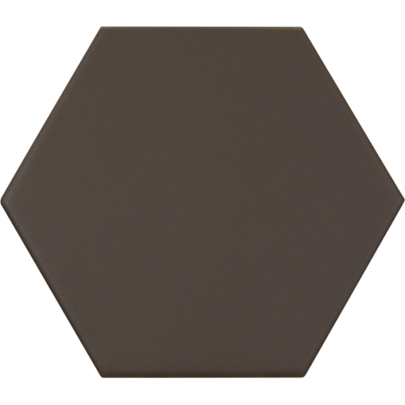 Carrelage hexagonal, petite tomette marron mat , 11.6x10.1cm eqxmatika brown sol et mur