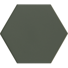 Carrelage hexagonal, petite tomette vert foncé mat , 11.6x10.1cm eqxmatika green sol et mur