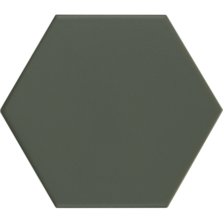 Carrelage hexagonal, petite tomette vert foncé mat , 11.6x10.1cm eqxmatika green sol et mur