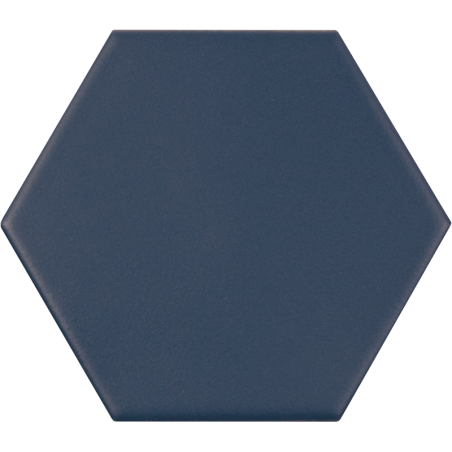 Carrelage hexagonal, petite tomette bleu foncé mat , 11.6x10.1cm eqxmatika naval blue sol et mur