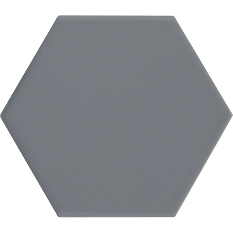 Carrelage hexagonal, petite tomette bleu gris mat , 11.6x10.1cm eqxmatika naval demin blue sol et mur