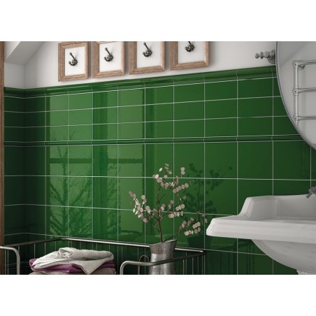 Carrelage rectangulaire contemporain vert victoria brillant eqxevolution 5x20cm, 5x40cm,10x40cm, 7.5x15cm