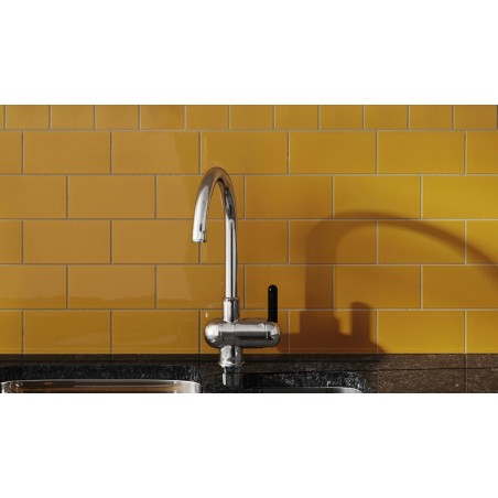 Carrelage rectangulaire contemporain jaune amber brillant equipevolution