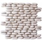 Galet calade blanc sur trame 30x30x1cm, mox piedra canto blanca, pour la salle de bains