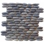 Galet calade gris sur trame 30x30x1cm, mox piedra canto gris, pour la salle de bains