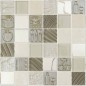 mosaique effet métallique decor cuisine 5x5cm beige sur trame moxkitchen beige