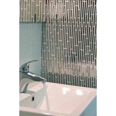 mosaique pierre métal verre crédence de cuisine, salle de bain molluvia inox 30x30 cm